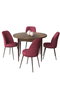 Hanah Home Juego de Mesa y Sillas Barroco, Burgundy